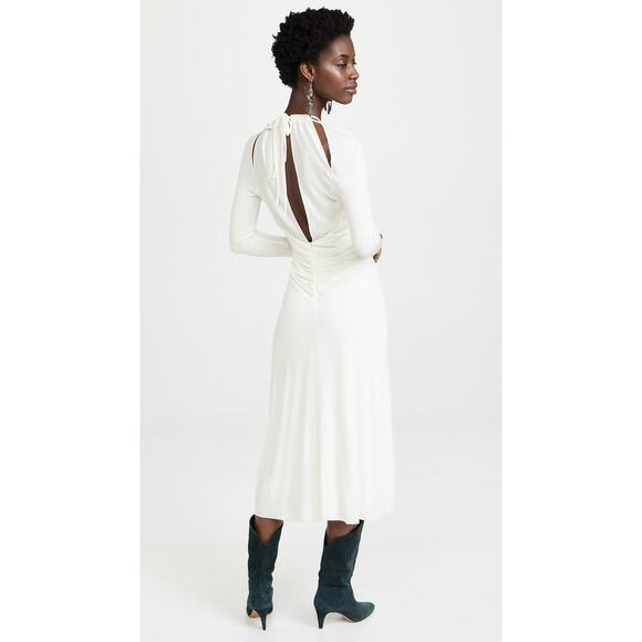 Isabel Marant White Bride Viscose Jadessi long sleeve Midi Dress sz FR 34 (US 2) - Picture 2 of 13